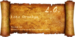 Lotz Orsolya névjegykártya